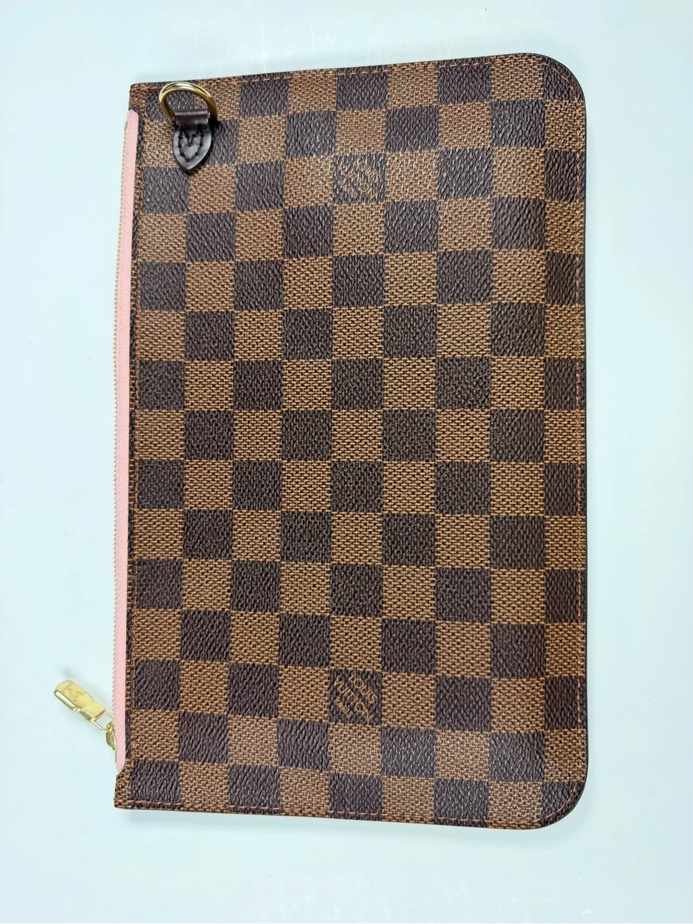 LOUIS VUITTON Damier Ebene Neverfull MM GM Pochette Rose Ballerine
